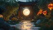 © Feli - Mystical Lunar Garden: A serene escape beneath the glowing moonlit sky