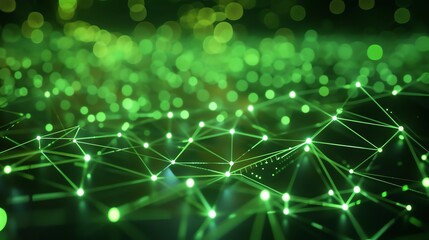 Wall Mural - glowing green circuit board. abstract futuristic background.