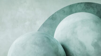 Aufkleber - Muted mint gradient design featuring abstract shapes in a serene composition for modern decor ideas