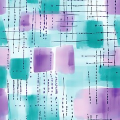 Poster - Whimsical watercolor doodle featuring playful shapes and vibrant colors in a joyful abstract composition