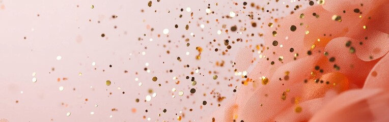 Leinwandbilder - Pencil strokes gradient creating a soft, muted peach background with golden particles floating gently