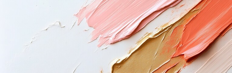 Poster - Bright pastel strokes layered on a minimalist canvas create an abstract composition in a serene studio setting