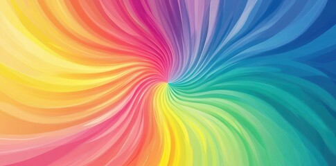 Wall Mural - vibrant rainbow colored swirls emanate from a central point