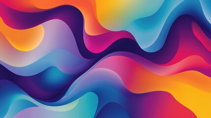 Wall Mural - colorful wavy abstract background with smooth gradients