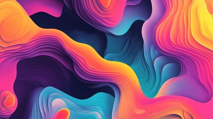 Abstract colorful layers create a dynamic flowing pattern