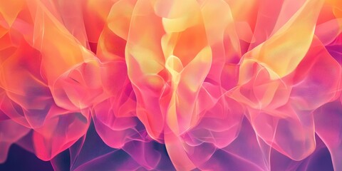 Wall Mural - abstract composition features flowing fabric like shapes with gradients