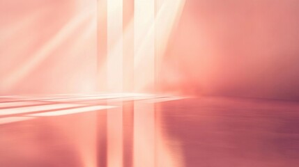 Poster - Tranquil pink and peach atmosphere with soft reflections during afternoon sunlight