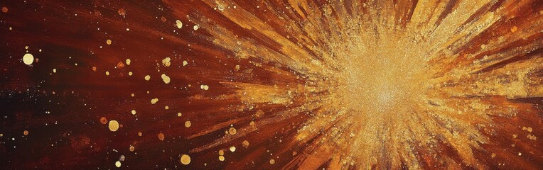 Fototapete - Radiating gold and amber sparkles create a dynamic visual experience in this stunning artwork