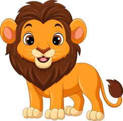 Wall Mural - illustration of cartoon happy lion