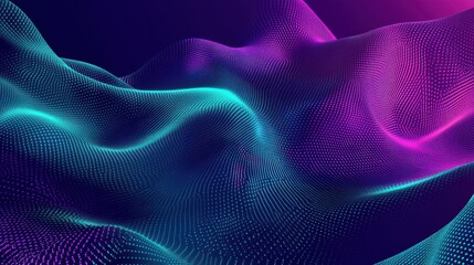 Leinwandbilder - Dynamic turquoise and purple fluid shapes create an energetic atmosphere in a digital landscape