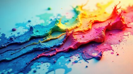 Wall Mural - vibrant spectrum of splashes a colorful abstract composition of dynamic paint explosions