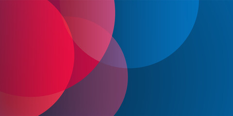 Wall Mural - modern style background, header or banner design with large red and blue overlapping bubbles pattern