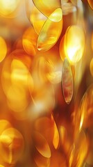 Poster - Vibrant golden-yellow backdrop with shimmering lights creating a warm and inviting atmosphere