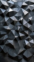 Leinwandbilder - Sleek monochrome design in varying shades showcasing a textured geometric pattern on a wall surface