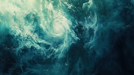 Poster - Swirling ocean currents demonstrate the powerful forces of nature in an underwater scene. Generative AI