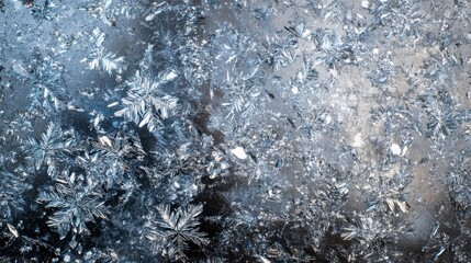 Fototapete - Sparkling silver and icy blue crystals create a magical winter wonderland with intricate designs on a surface