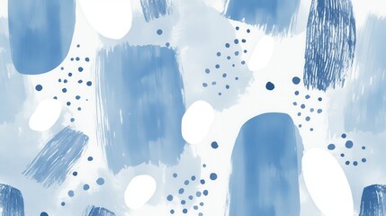Fototapete - Soft pastel blue strokes create a calming abstract composition with varied textures and shapes