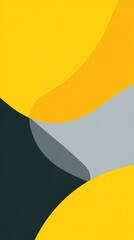 Wall Mural - abstract shapes intersect with shades of yellow gray and black