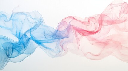 Poster - Soft pastel pink and blue mist swirls create an ethereal backdrop for creative projects and calming environments