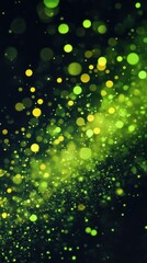 Aufkleber - Bright neon greens and yellows create a sparkling display resembling a cosmic dance of colors in an abstract setting