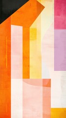 Fototapete - Vibrant abstract design with bold colors and shapes creating a lively composition
