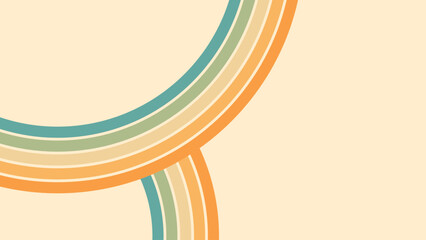 Wall Mural - abstract background of rainbow groovy wavy line design in 1970s hippie retro style. vector pattern r