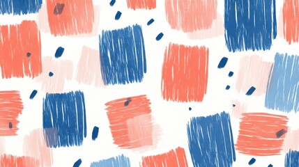 Aufkleber - Vibrant minimalist patterns with bold pencil strokes in various colors creating a playful abstract design on a light background