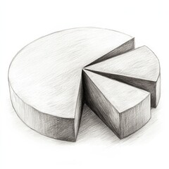 Aufkleber - Detailed representation of a pie chart showing segmented data analysis with three distinct sections