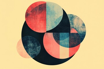Wall Mural - colorful circles overlap creating a modern artistic abstract composition