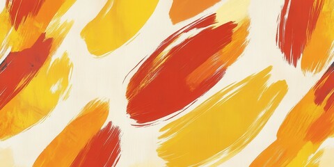 Fototapete - Textured illustration showcasing warm colors with abstract brush strokes in a vivid pattern