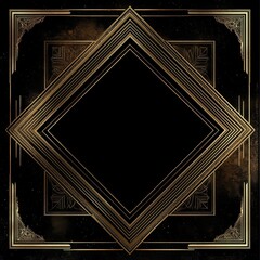 Aufkleber - Intricate geometric diamond shape design featuring elegant borders and rich textures suitable for various artistic applications
