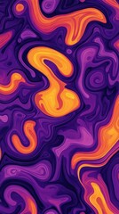 Wall Mural - abstract background features swirling vibrant purple and orange colors