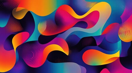 Wall Mural - abstract shapes create a vibrant and colorful patterned background