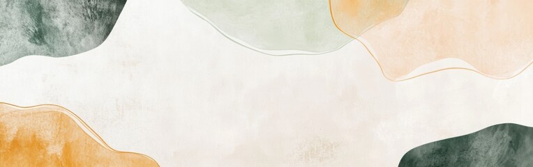 Aufkleber - Elegant minimalist background featuring soft organic shapes in muted colors for a serene atmosphere and modern aesthetic