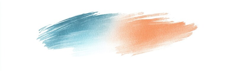 Poster - Elegant pencil strokes create a soft gradient on a white background with blue and orange hues blending seamlessly together