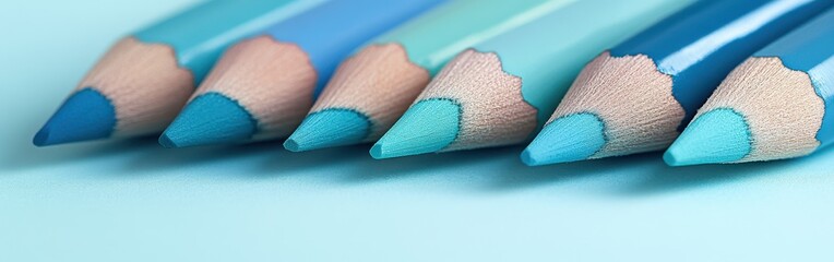 Poster - Layers of soft pencil strokes in pastel mint create a soothing art composition for creative exploration