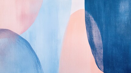 Aufkleber - Soft pencil strokes create abstract shapes in gentle blue and pink hues on textured background