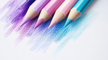 Poster - Soft gradient blending of pastel colors using pencil strokes for artistic expression