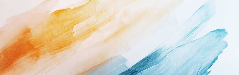 Aufkleber - Abstract pencil strokes create a dynamic composition of muted ochre and soft blue hues in modern art design