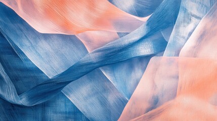 Aufkleber - Abstract pencil strokes create a flowing composition of soft colors and textures