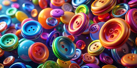 Colorful Web Buttons:  A Conceptual Photography Stock Image of  Interactive Digital Elements