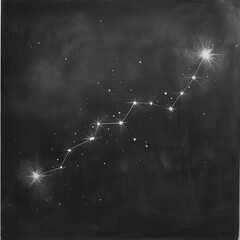 Wall Mural - constellation of stars forming a distinct pattern in a night sky with a deep black background
