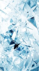 Fototapete - Cold icy grunge texture with shards forming a frosty background for winter themes and designs