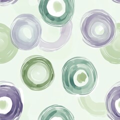 Aufkleber - Colorful watercolor doodle art with soothing circular patterns in pastel shades ideal for calming decor