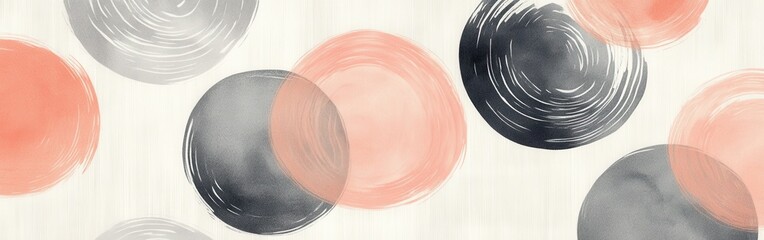 Aufkleber - Colorful overlapping circles created with pencil strokes in pastel hues on simple background
