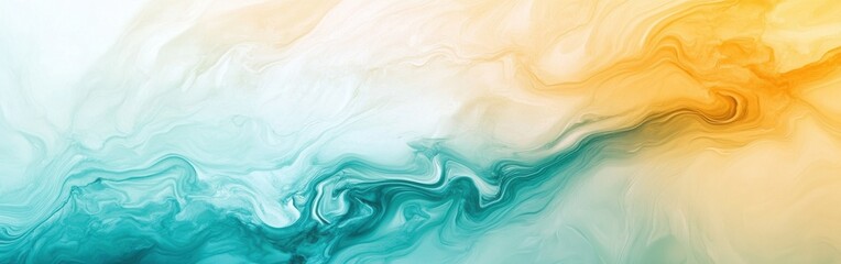 Poster - Elegant smooth gradient background blending soft turquoise and warm orange hues, perfect for various creative designs