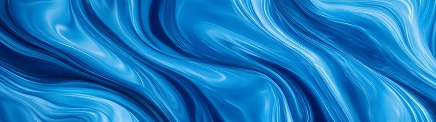 Fototapete - A visually striking and hypnotic abstract composition showcasing the captivating fluidity and harmonious movement of aquamarine hued waves and swirls creating a mesmerizing and ethereal display