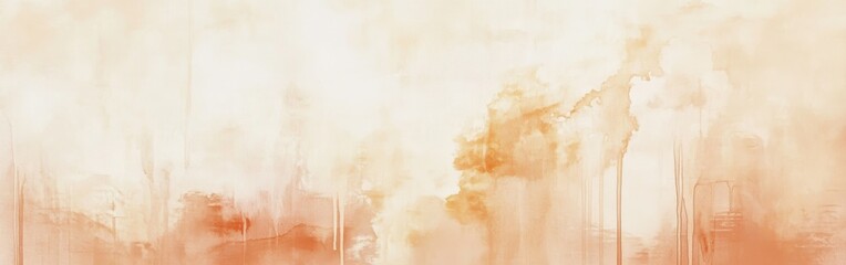Poster - Soft pencil strokes create pastel amber wash resembling a tranquil dawn in an abstract landscape