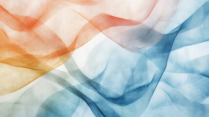 Leinwandbilder - Elegant flowing fabric patterns create a serene atmosphere with warm and cool hues blended together in captivating strokes