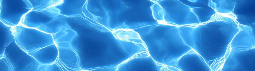 Poster - Breathtaking abstract image showcasing swirling electric blue liquid waves and flowing patterns creating a mesmerizing futuristic and technological visual effect